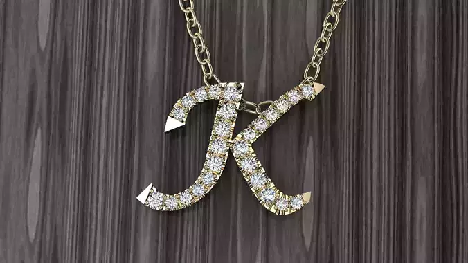 Jewelry Alphabet Pendant K 3D print model