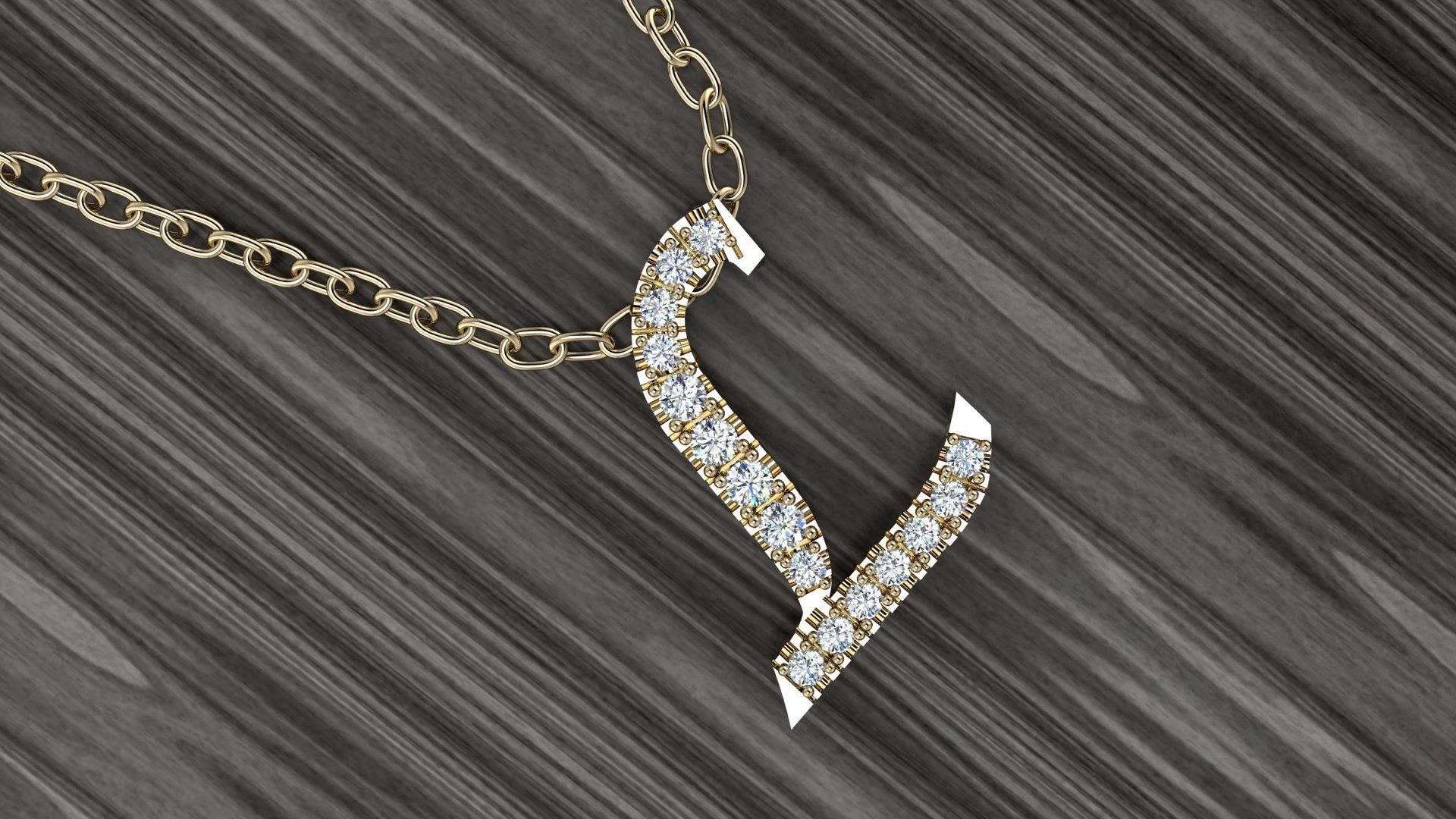 Jewelry Alphabet Pendant L 3D print model_8