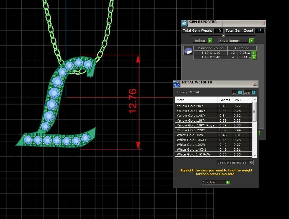 Jewelry Alphabet Pendant L 3D print model_1