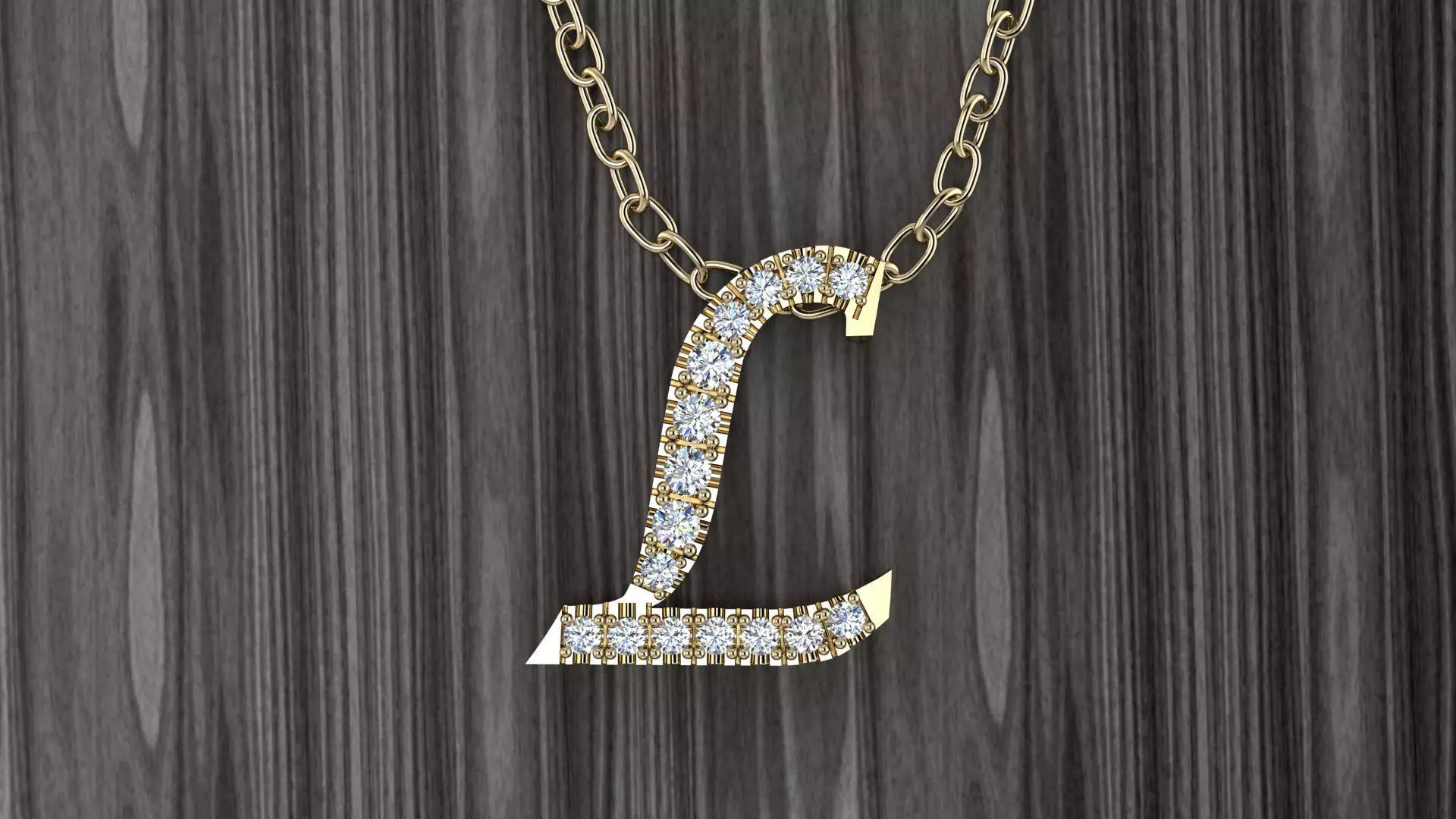 Jewelry Alphabet Pendant L 3D print model_0