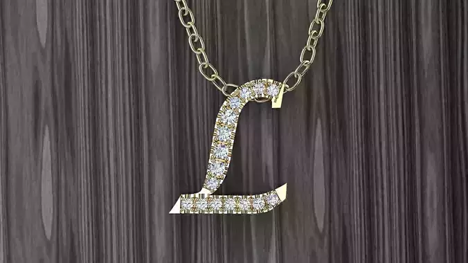 Jewelry Alphabet Pendant L 3D print model