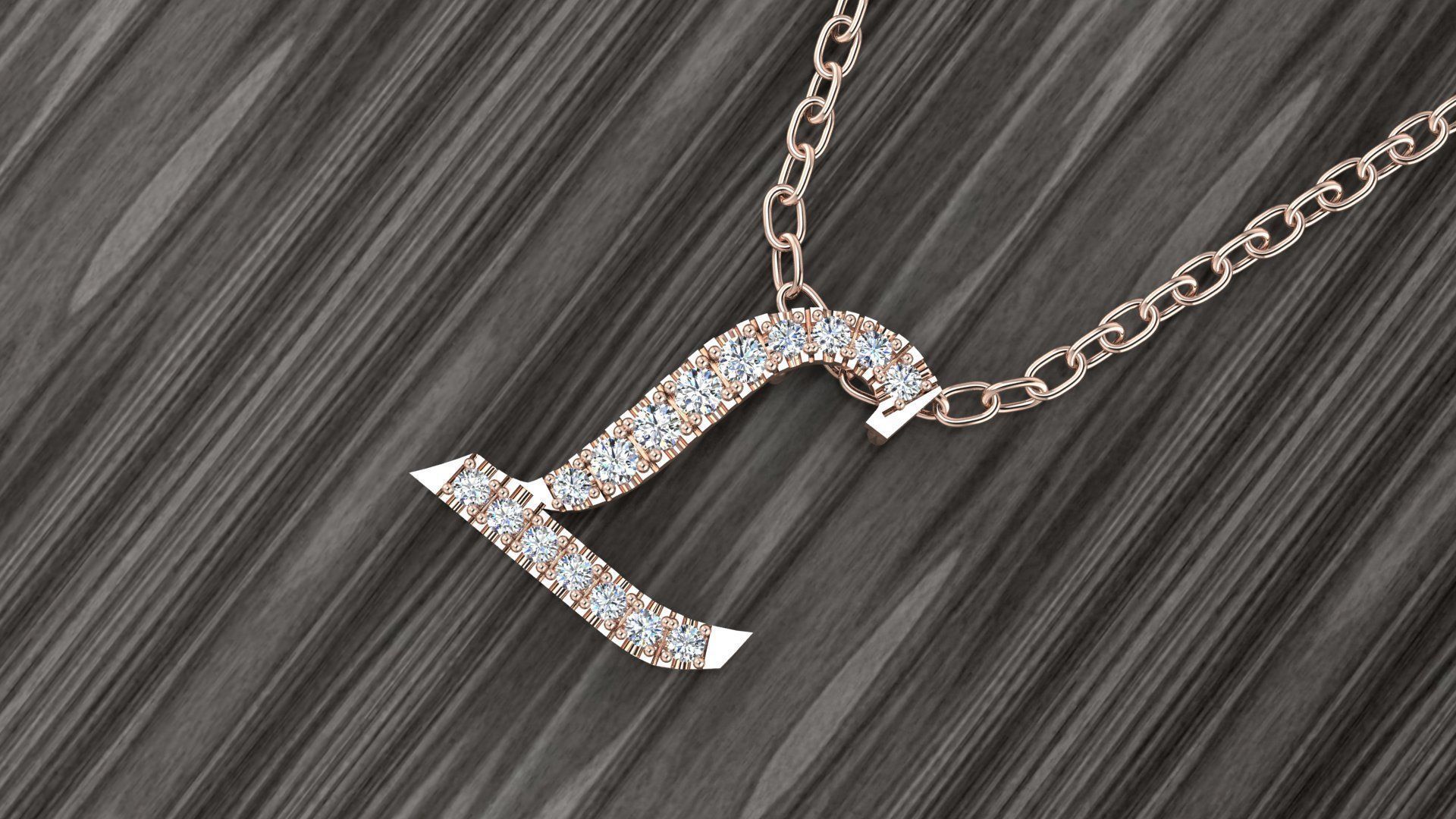 Jewelry Alphabet Pendant L 3D print model_7