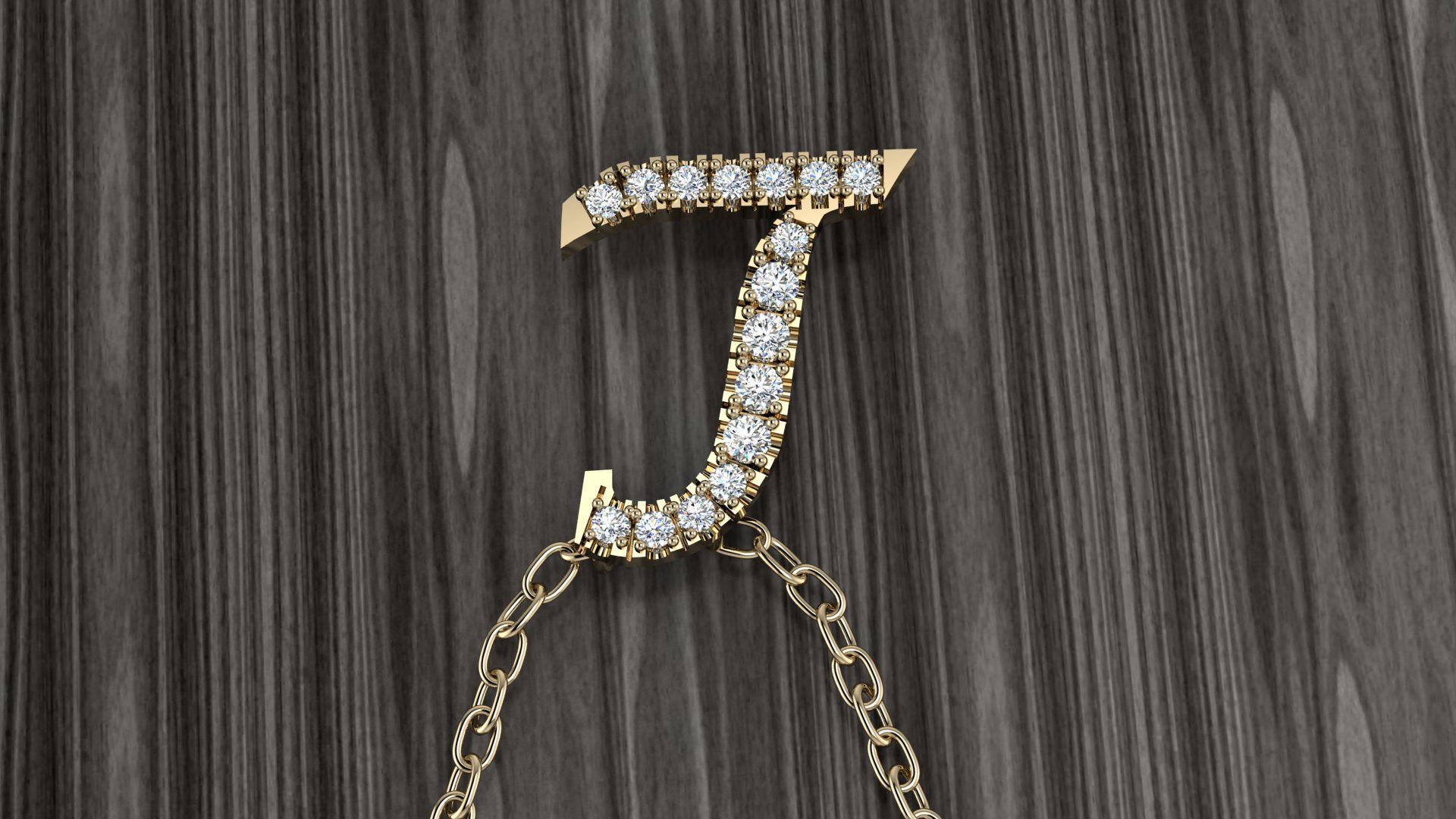 Jewelry Alphabet Pendant L 3D print model_11
