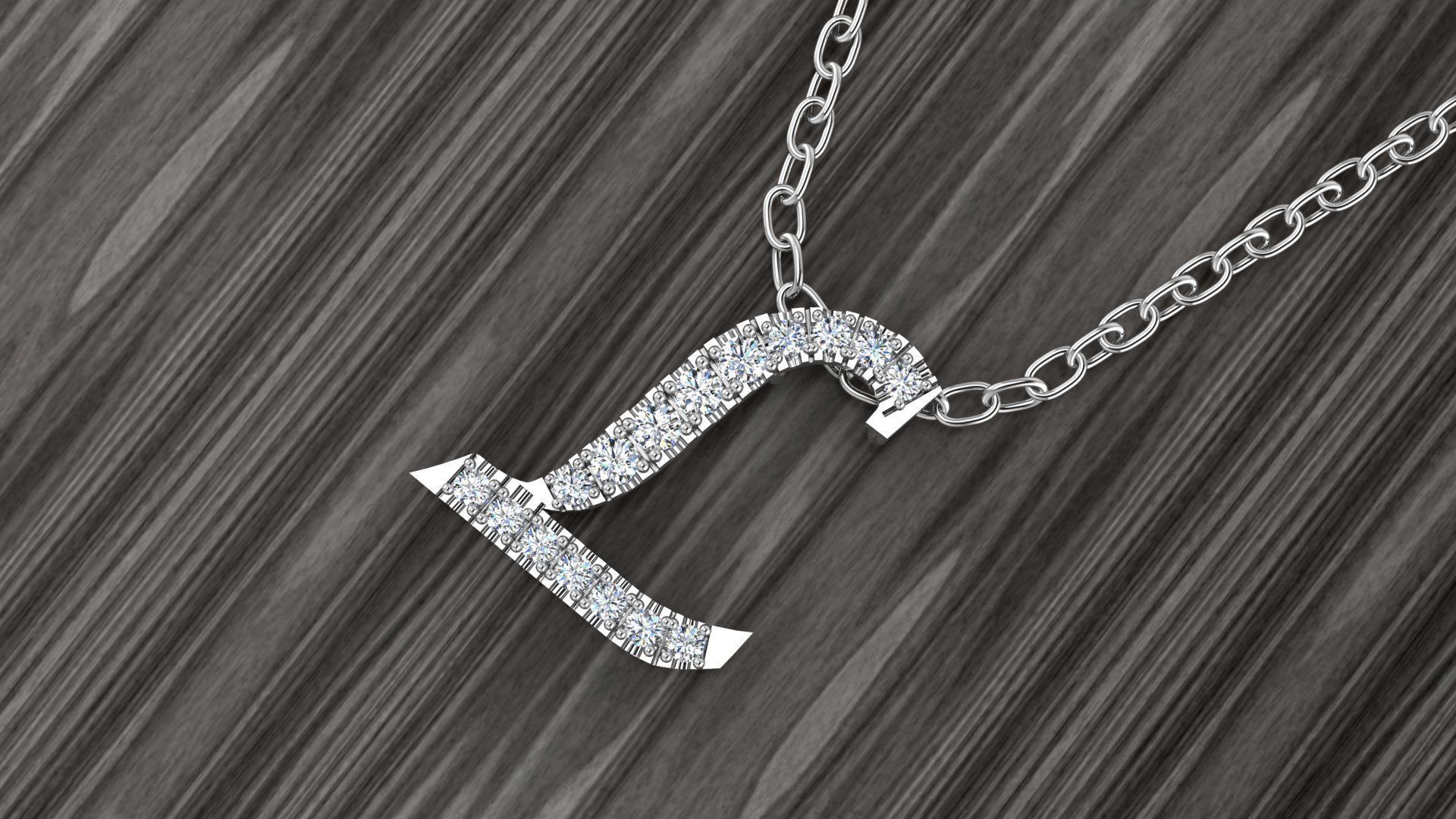 Jewelry Alphabet Pendant L 3D print model_10