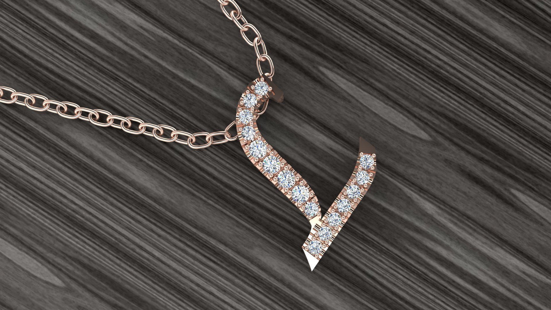 Jewelry Alphabet Pendant L 3D print model_6