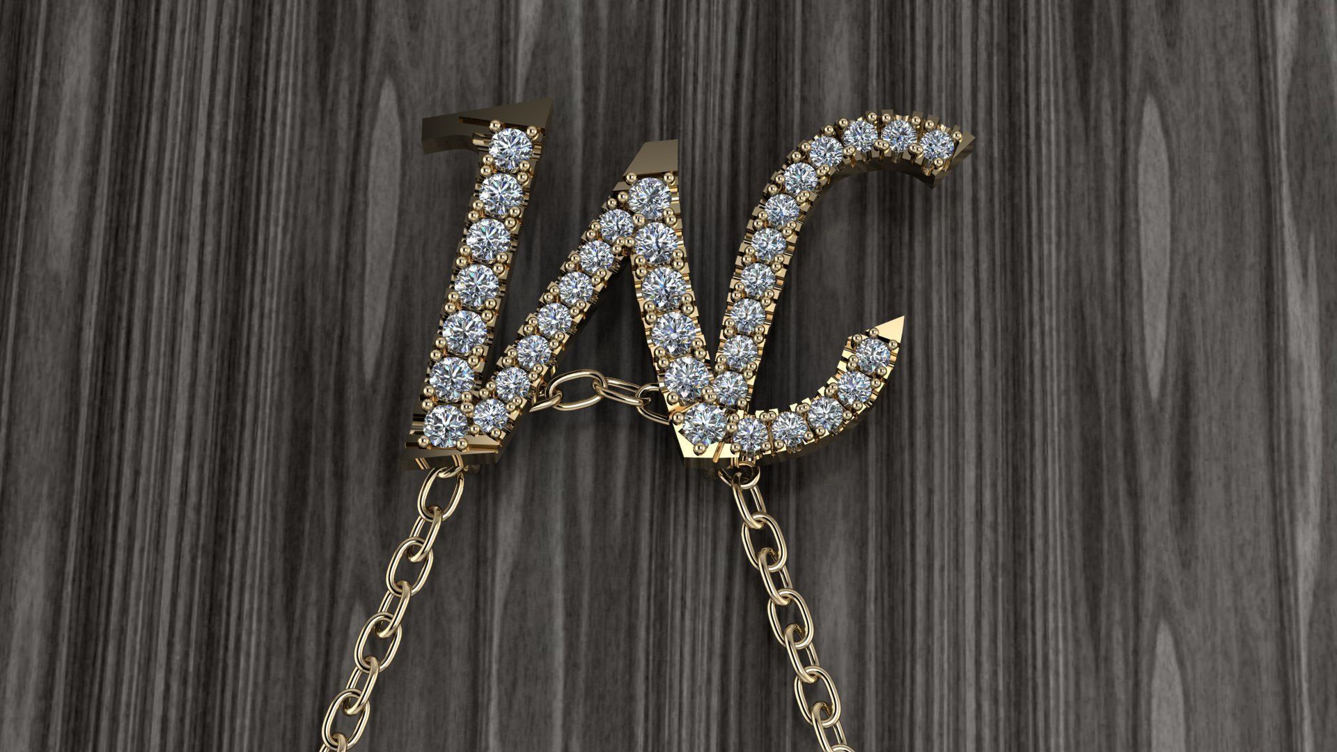 Jewelry Alphabet Pendant M 3D print model_12