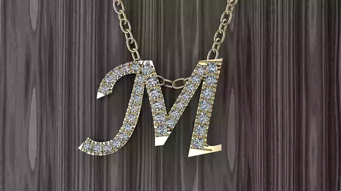 Jewelry Alphabet Pendant M 3D print model
