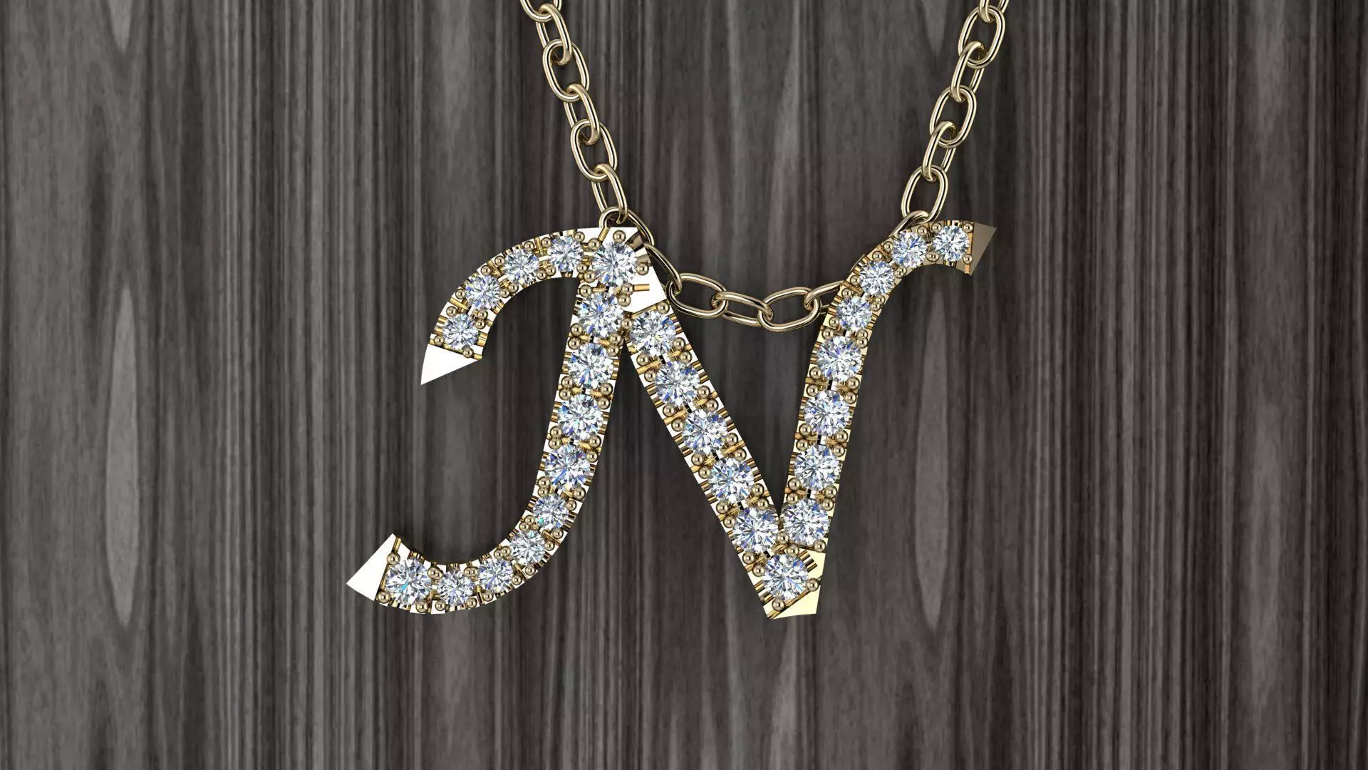 Jewelry Alphabet Pendant N 3D print model_0