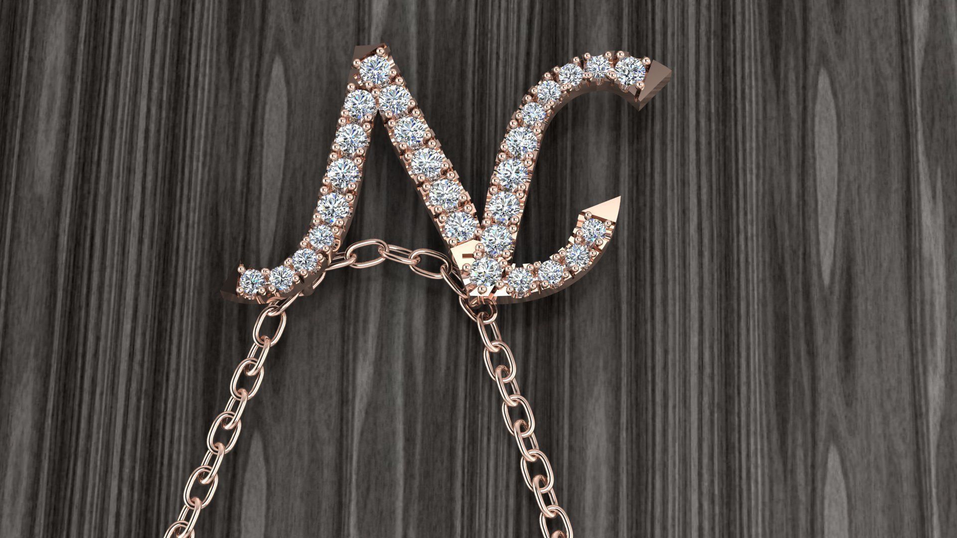 Jewelry Alphabet Pendant N 3D print model_4