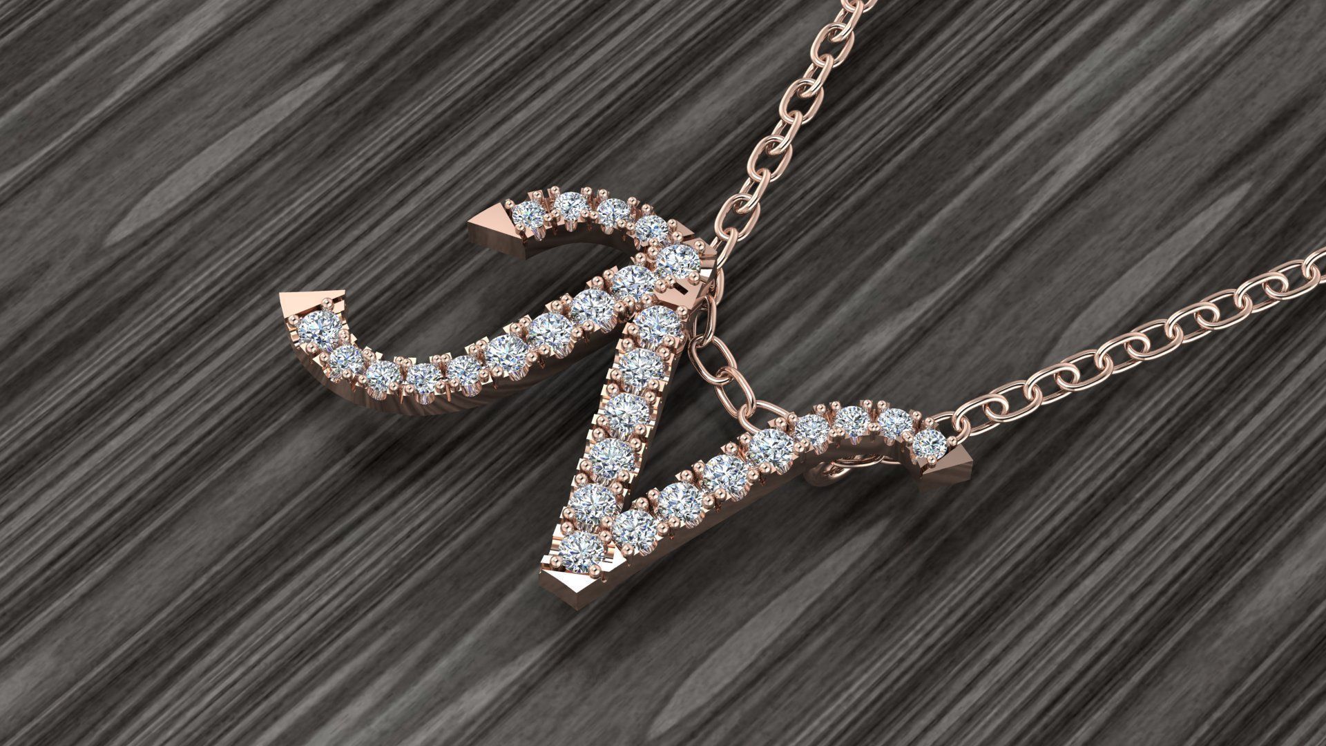 Jewelry Alphabet Pendant N 3D print model_6