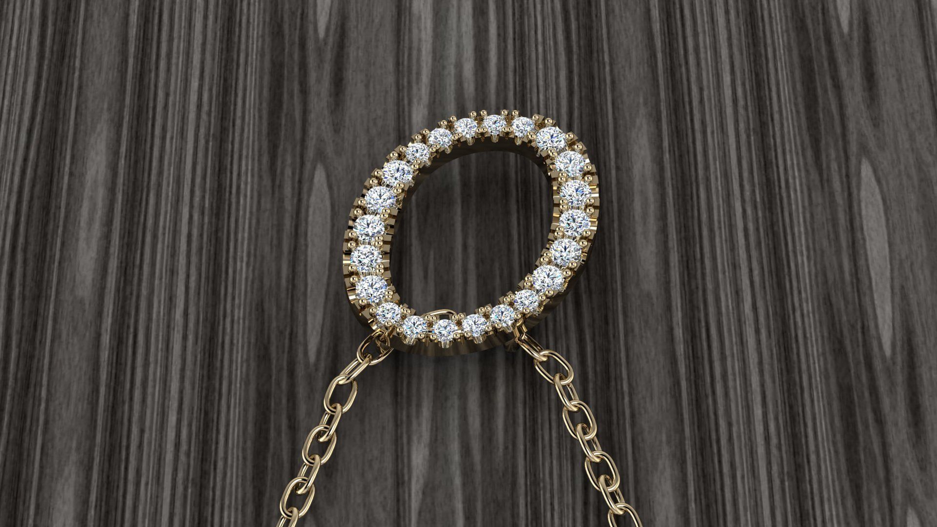 Jewelry Alphabet Pendant O 3D print model_11