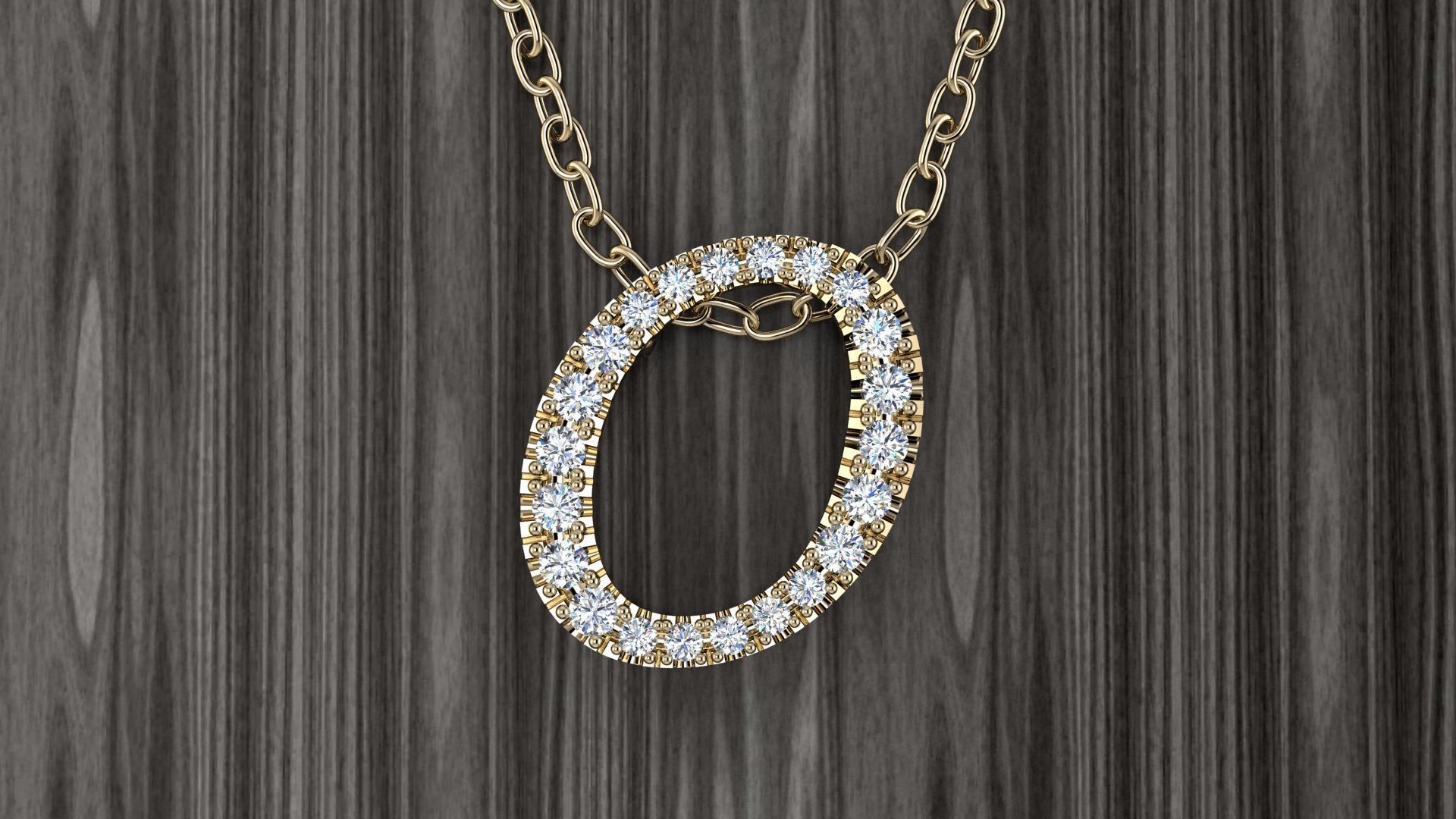 Jewelry Alphabet Pendant O 3D print model_8