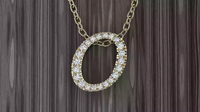 Jewelry Alphabet Pendant O 3D print model