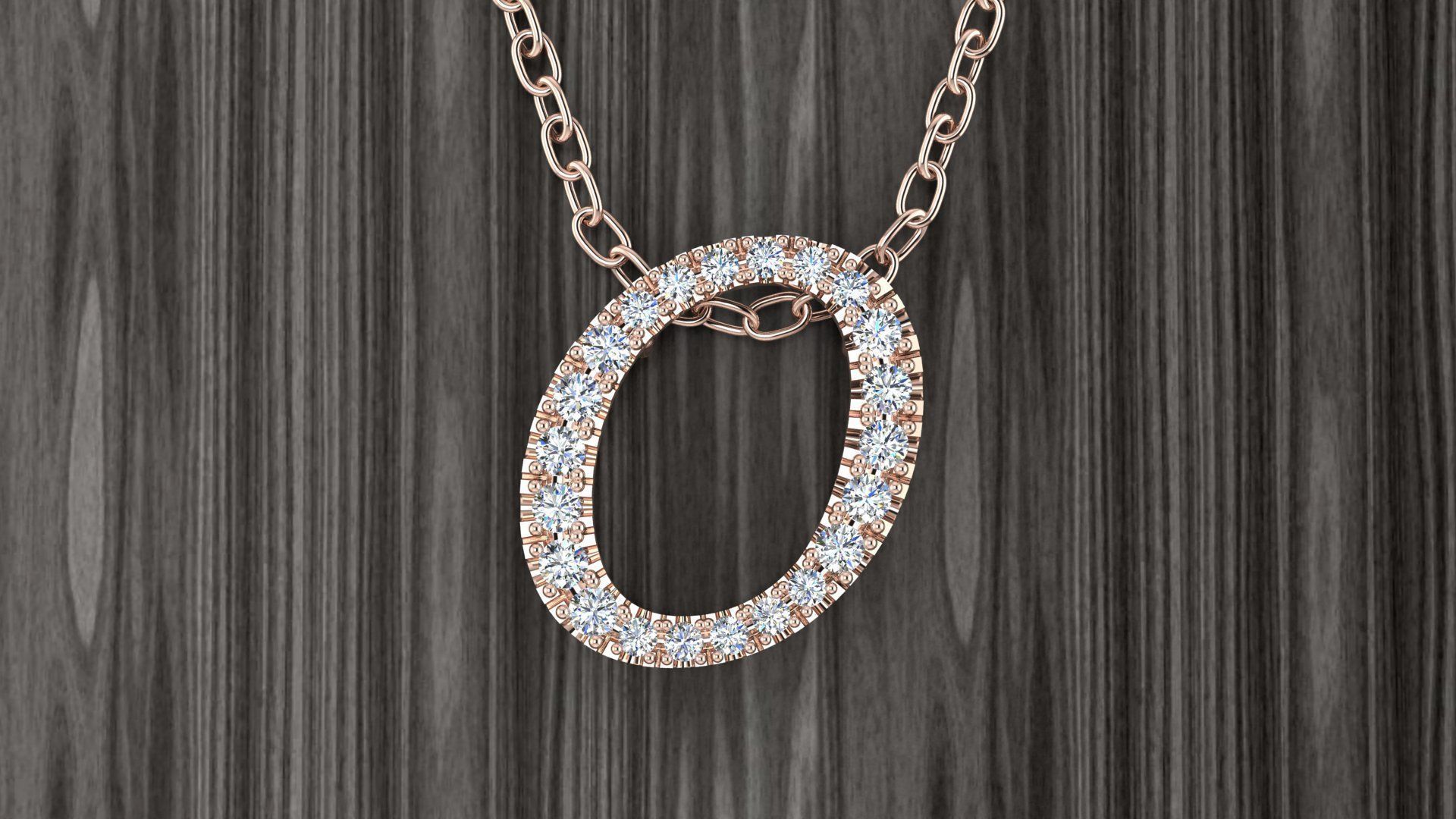 Jewelry Alphabet Pendant O 3D print model_10