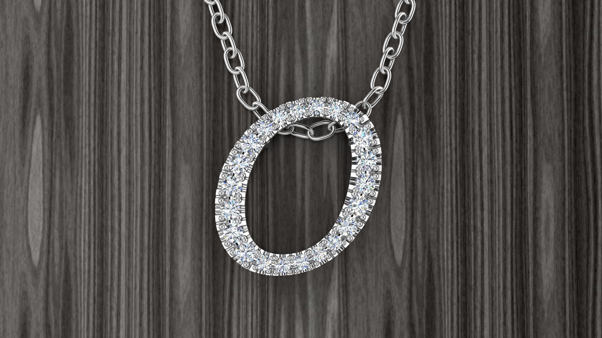 Jewelry Alphabet Pendant O 3D print model_12