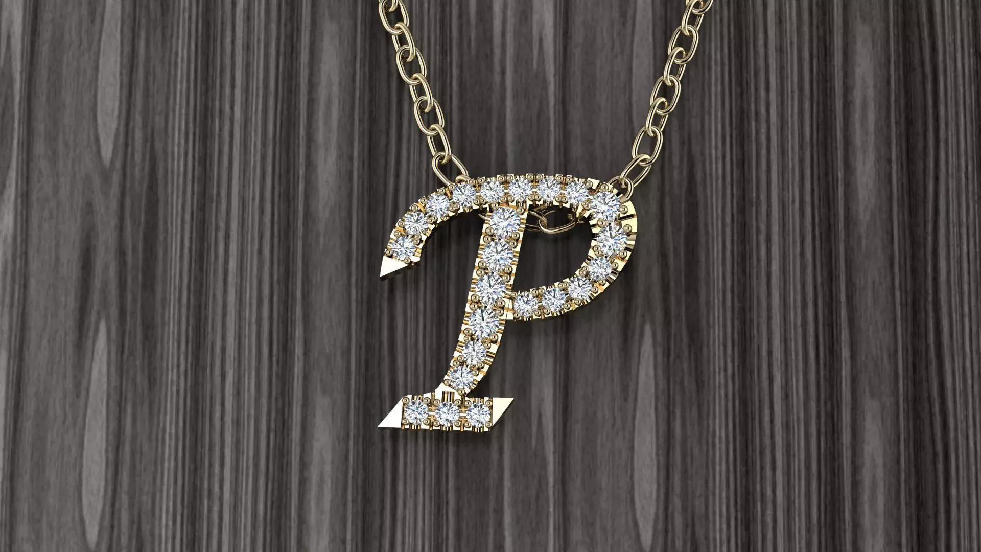 Jewelry Alphabet Pendant P 3D print model_0