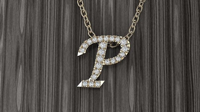Jewelry Alphabet Pendant P 3D print model