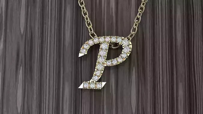 Jewelry Alphabet Pendant P 3D print model