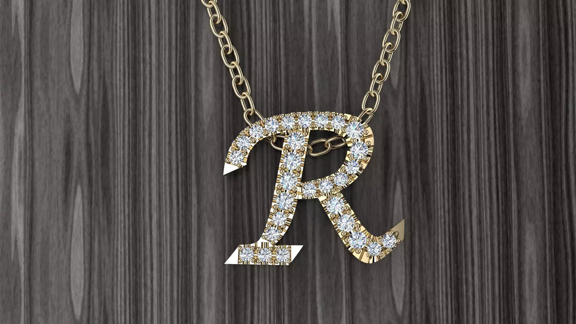 Jewelry Alphabet Pendant R 3D print model_0