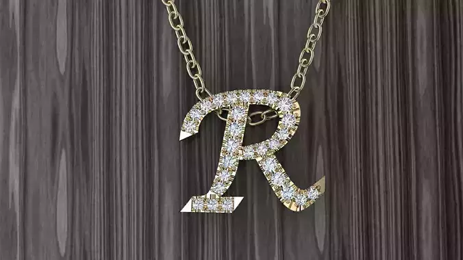 Jewelry Alphabet Pendant R 3D print model