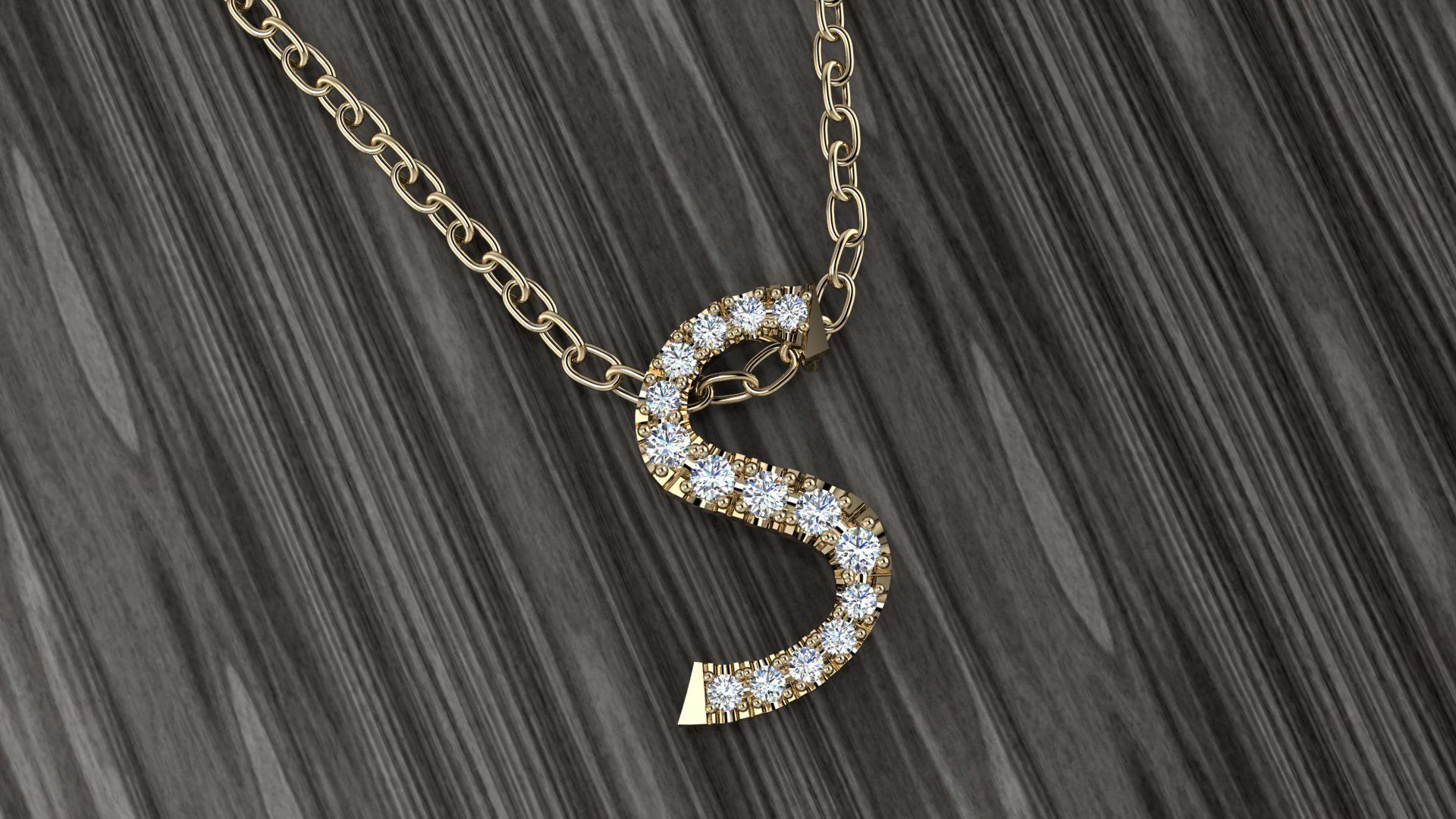 Jewelry Alphabet Pendant S 3D print model_16