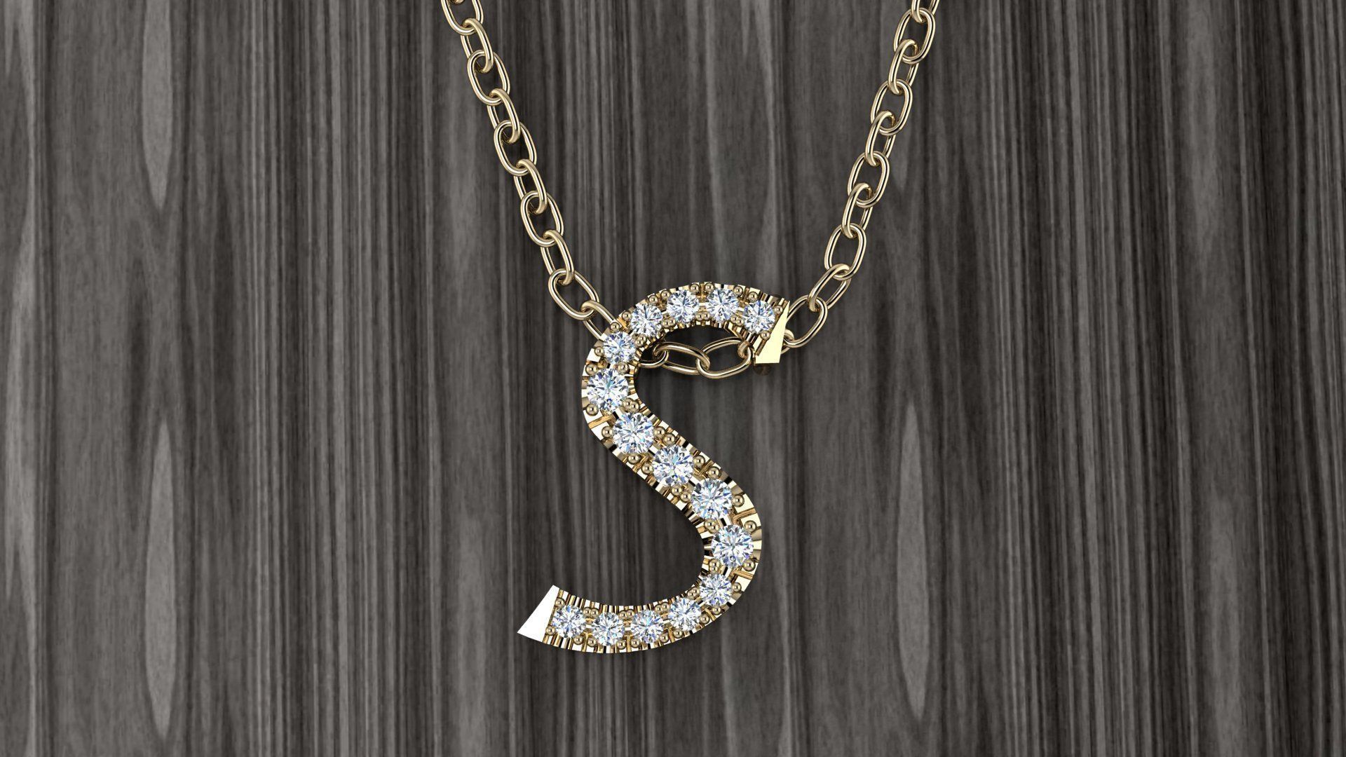 Jewelry Alphabet Pendant S 3D print model_14