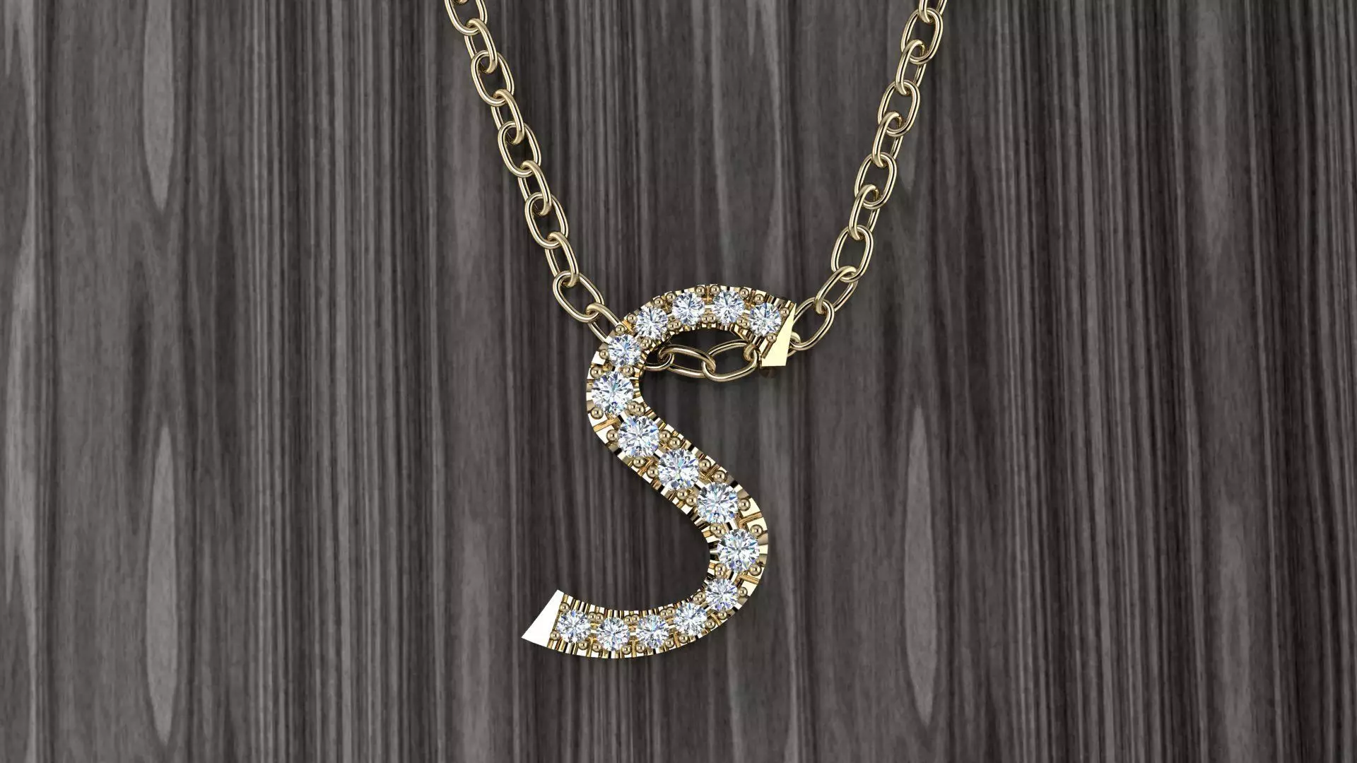 Jewelry Alphabet Pendant S 3D print model_0
