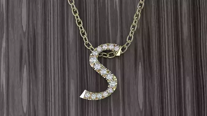 Jewelry Alphabet Pendant S 3D print model