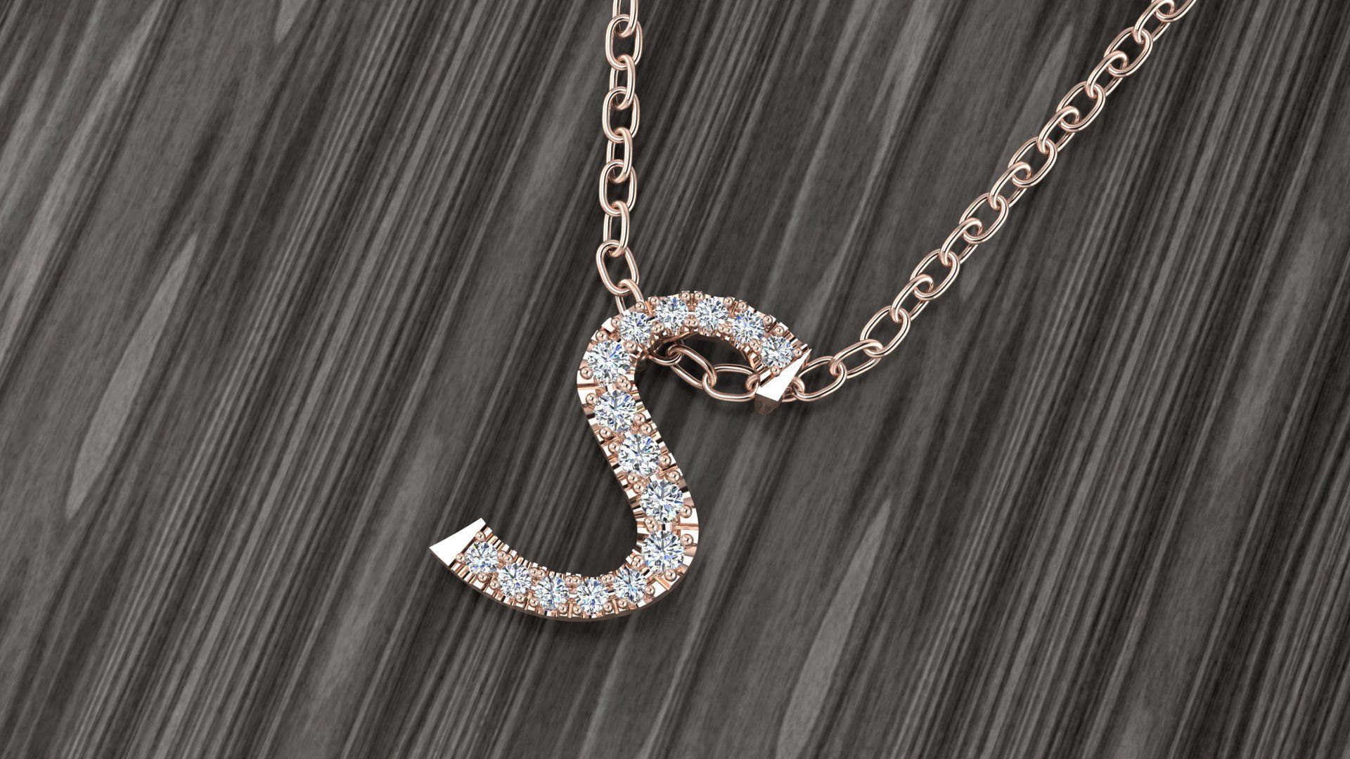 Jewelry Alphabet Pendant S 3D print model_7