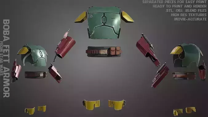 Star Wars Boba Fett Armor for Cosplay 3D print model