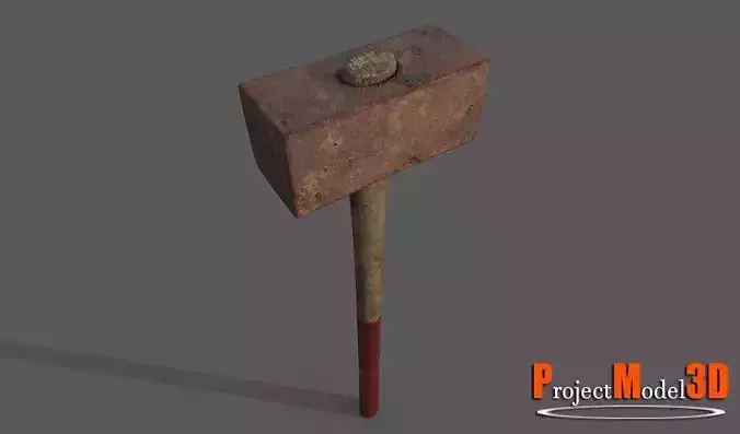 BigHammer-Version002 hammer Low-poly 3D model