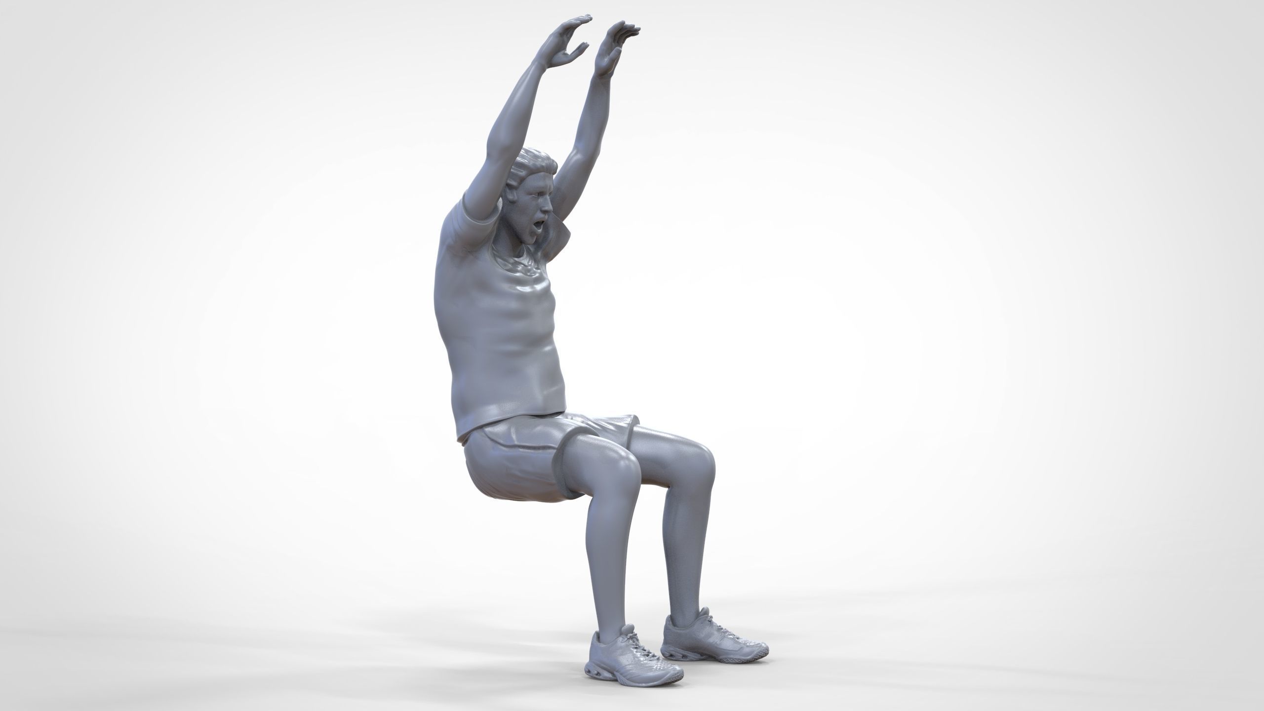 N7 Football fan waving in stadium  3D print model_49
