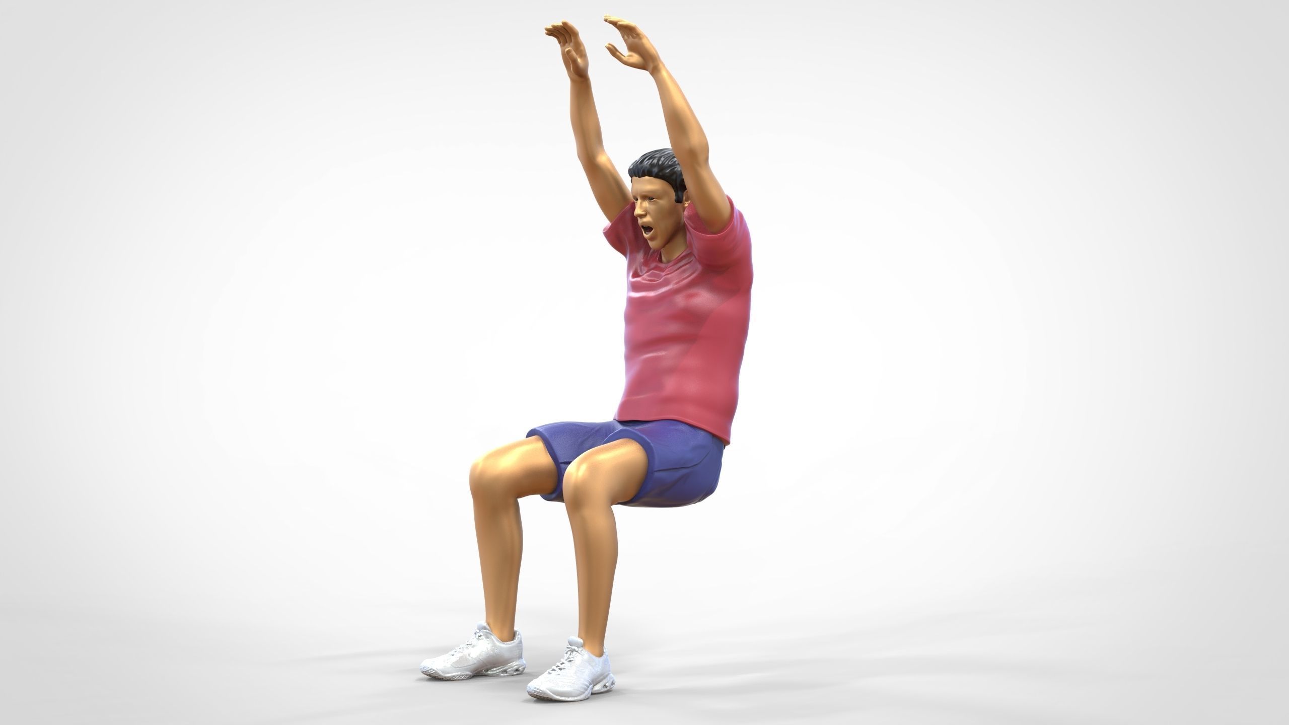 N7 Football fan waving in stadium  3D print model_7