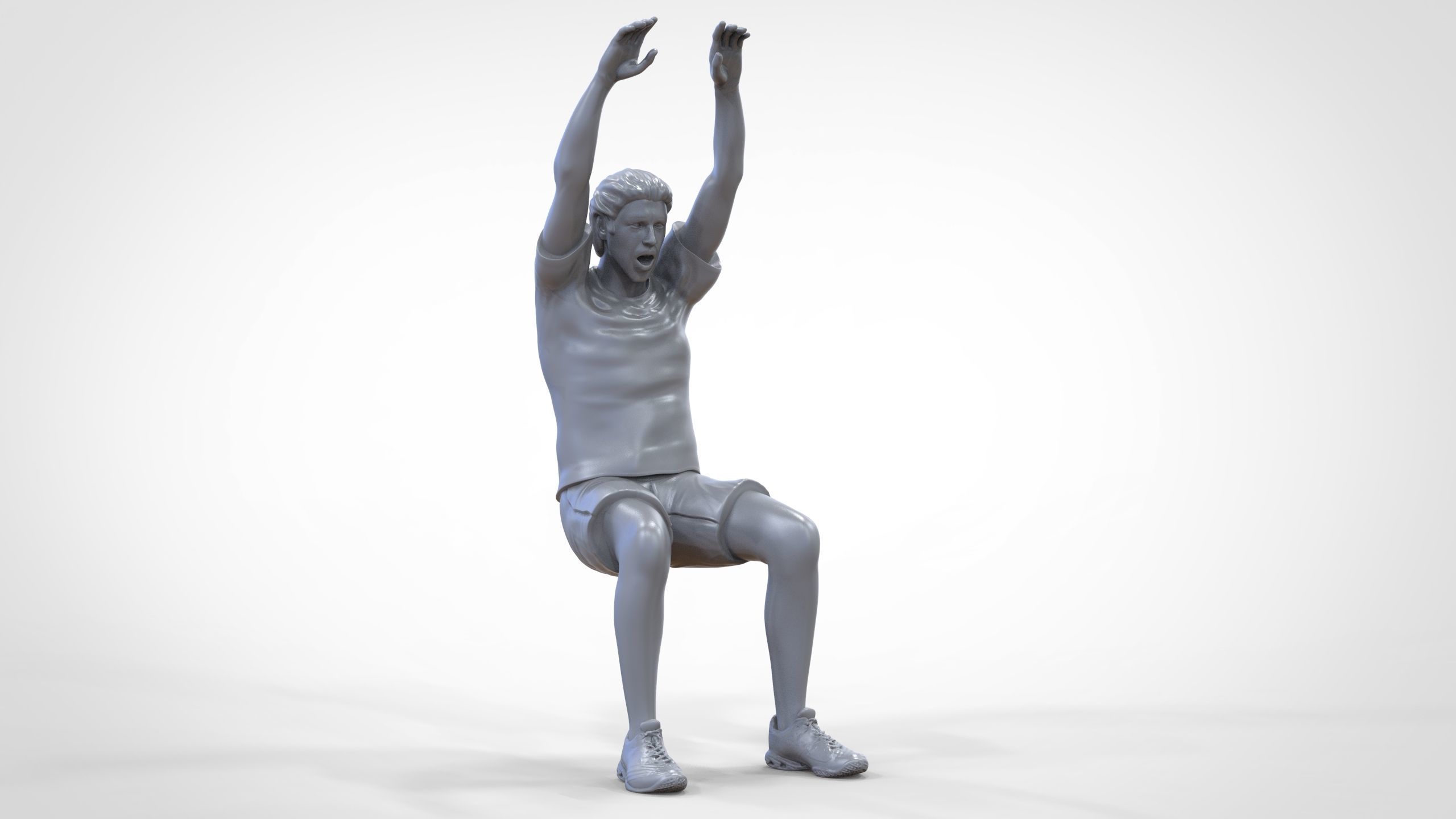 N7 Football fan waving in stadium  3D print model_50