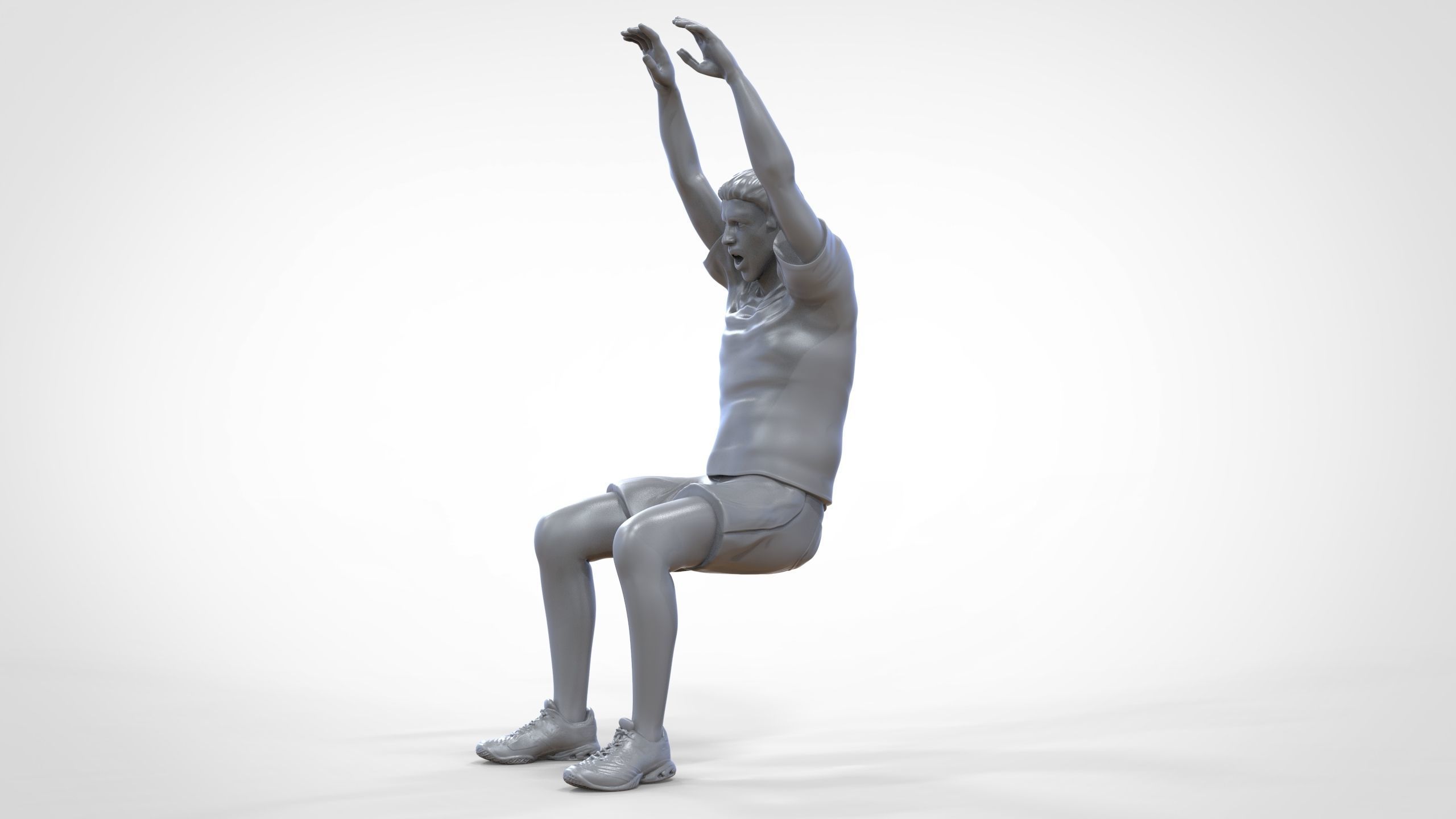 N7 Football fan waving in stadium  3D print model_41