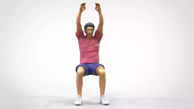 N7 Football fan waving in stadium  3D print model