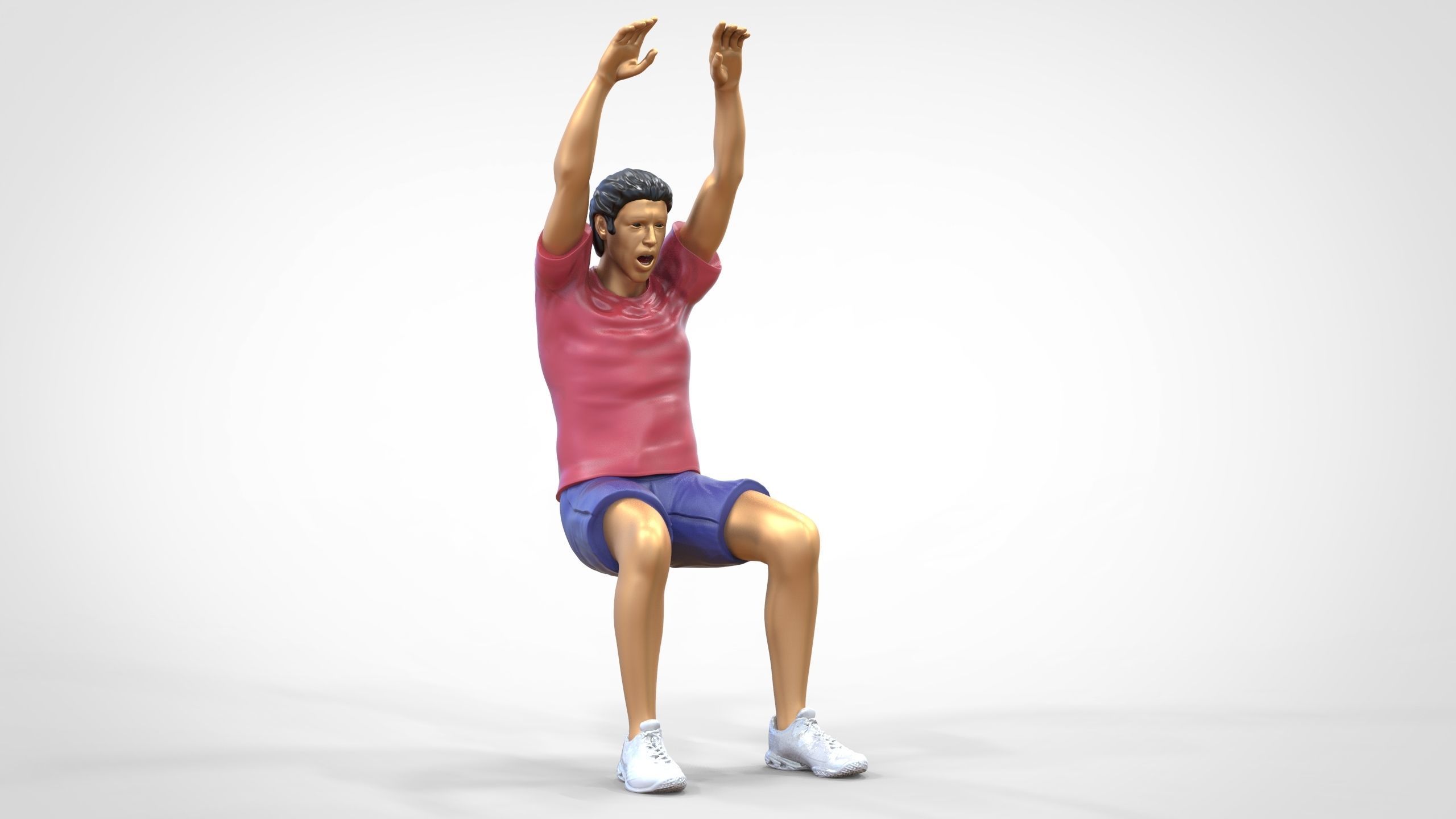N7 Football fan waving in stadium  3D print model_35