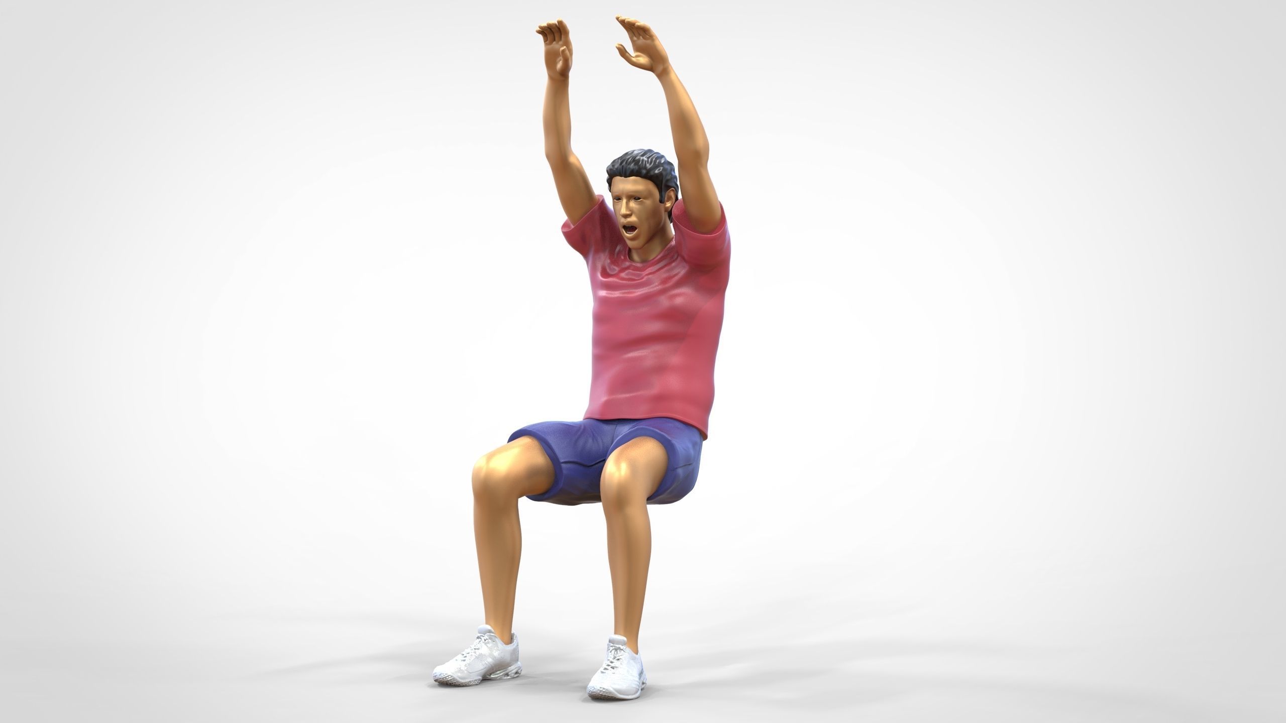 N7 Football fan waving in stadium  3D print model_5
