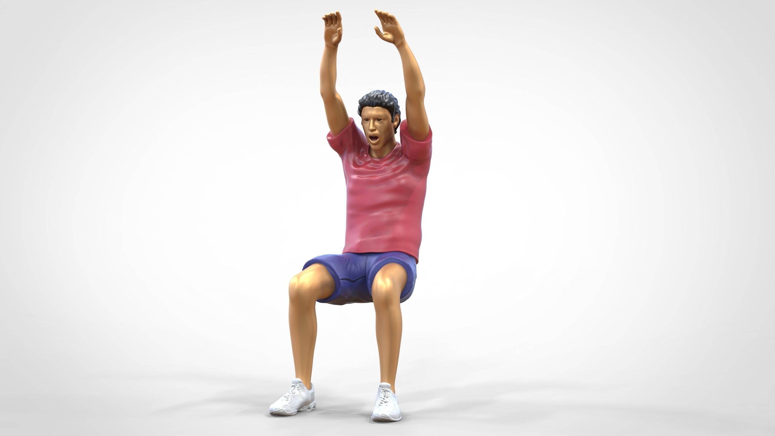 N7 Football fan waving in stadium  3D print model_4