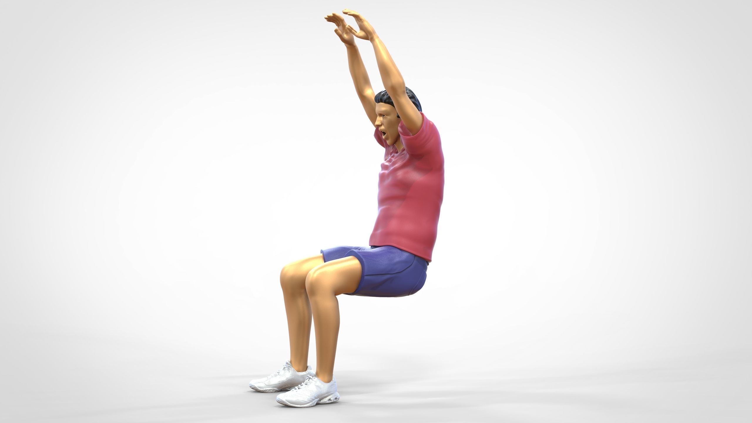 N7 Football fan waving in stadium  3D print model_9
