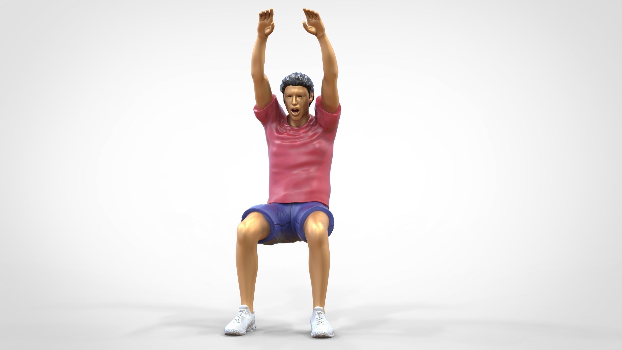 N7 Football fan waving in stadium  3D print model_3
