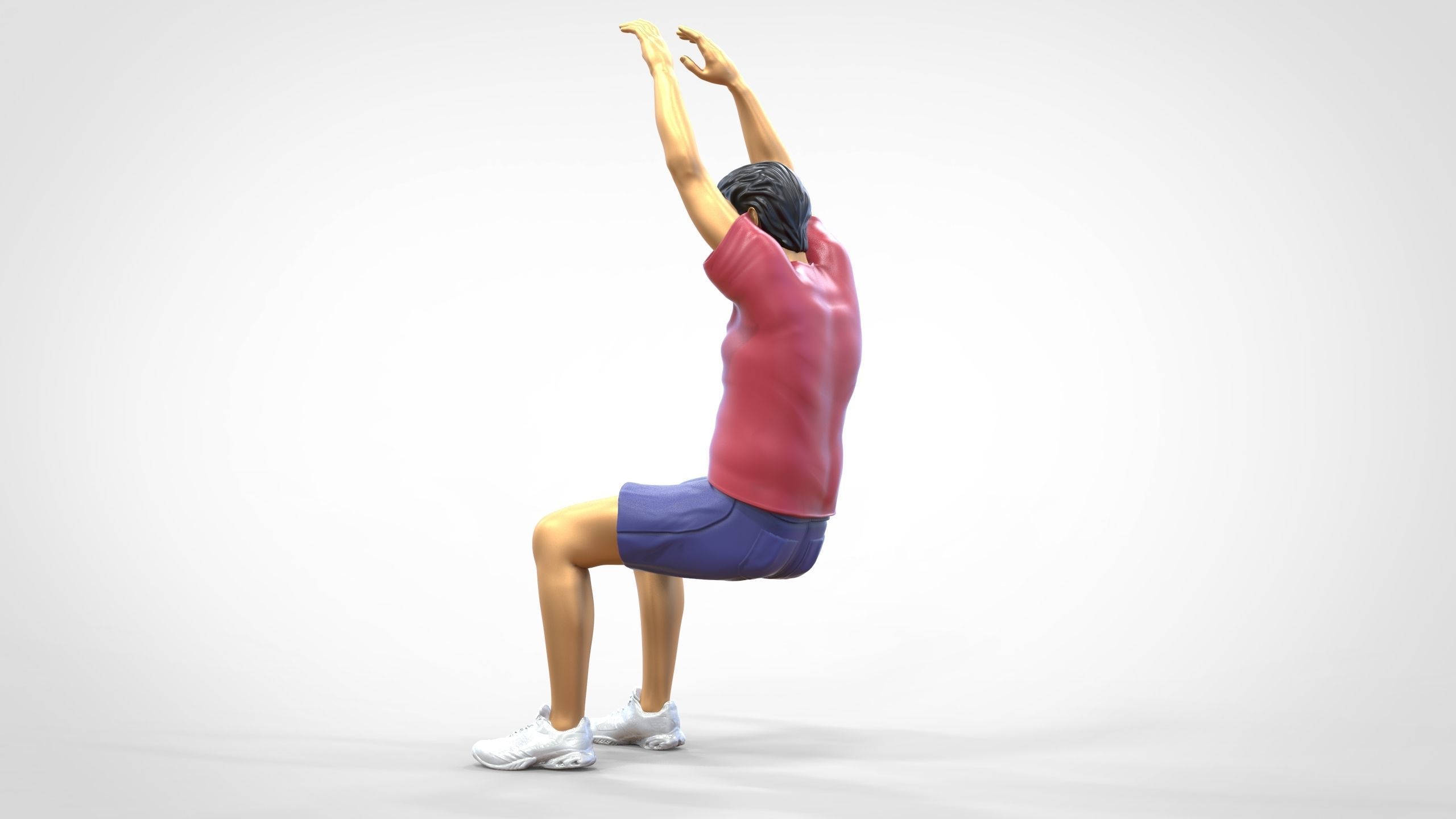 N7 Football fan waving in stadium  3D print model_14