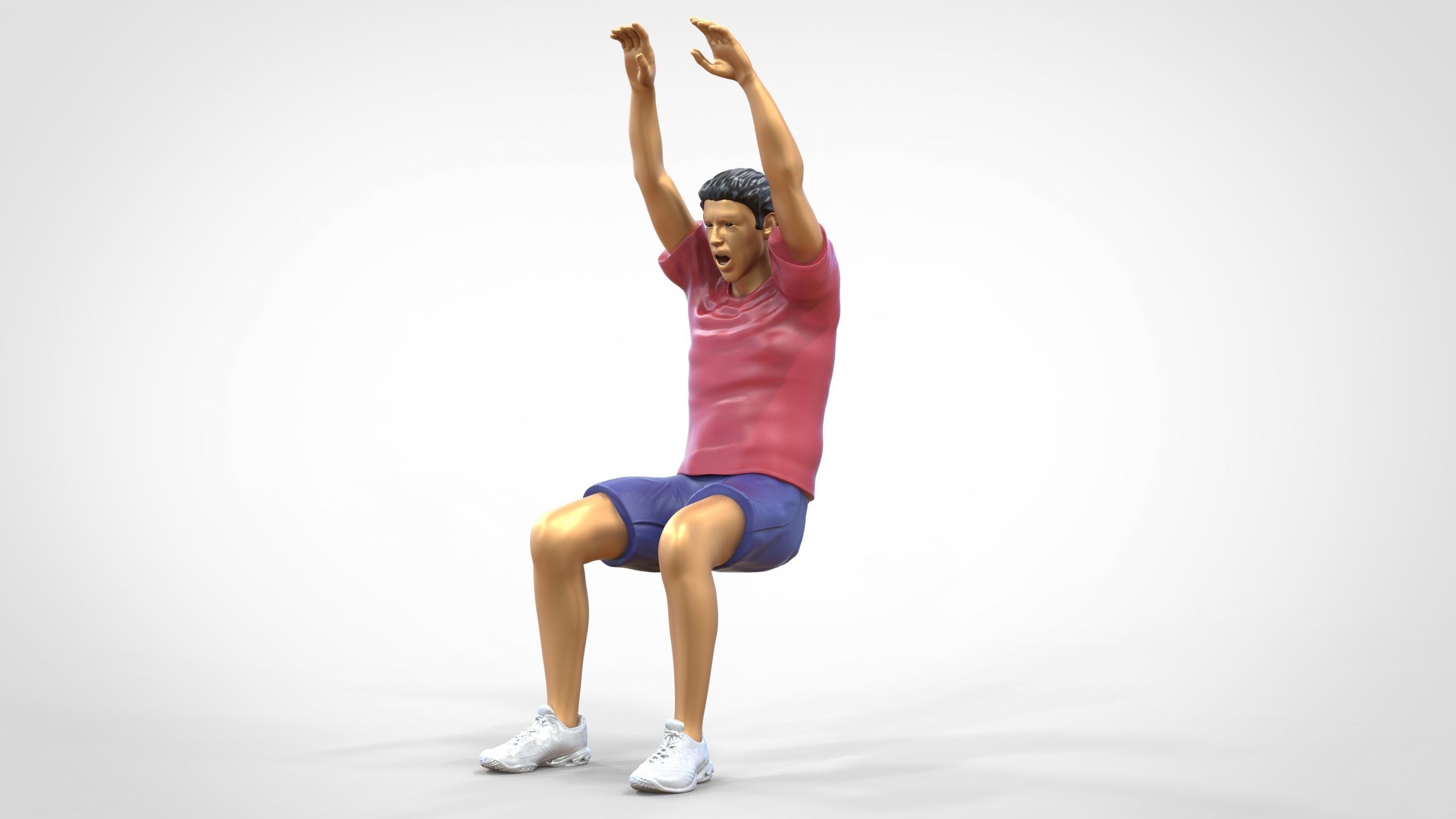 N7 Football fan waving in stadium  3D print model_6