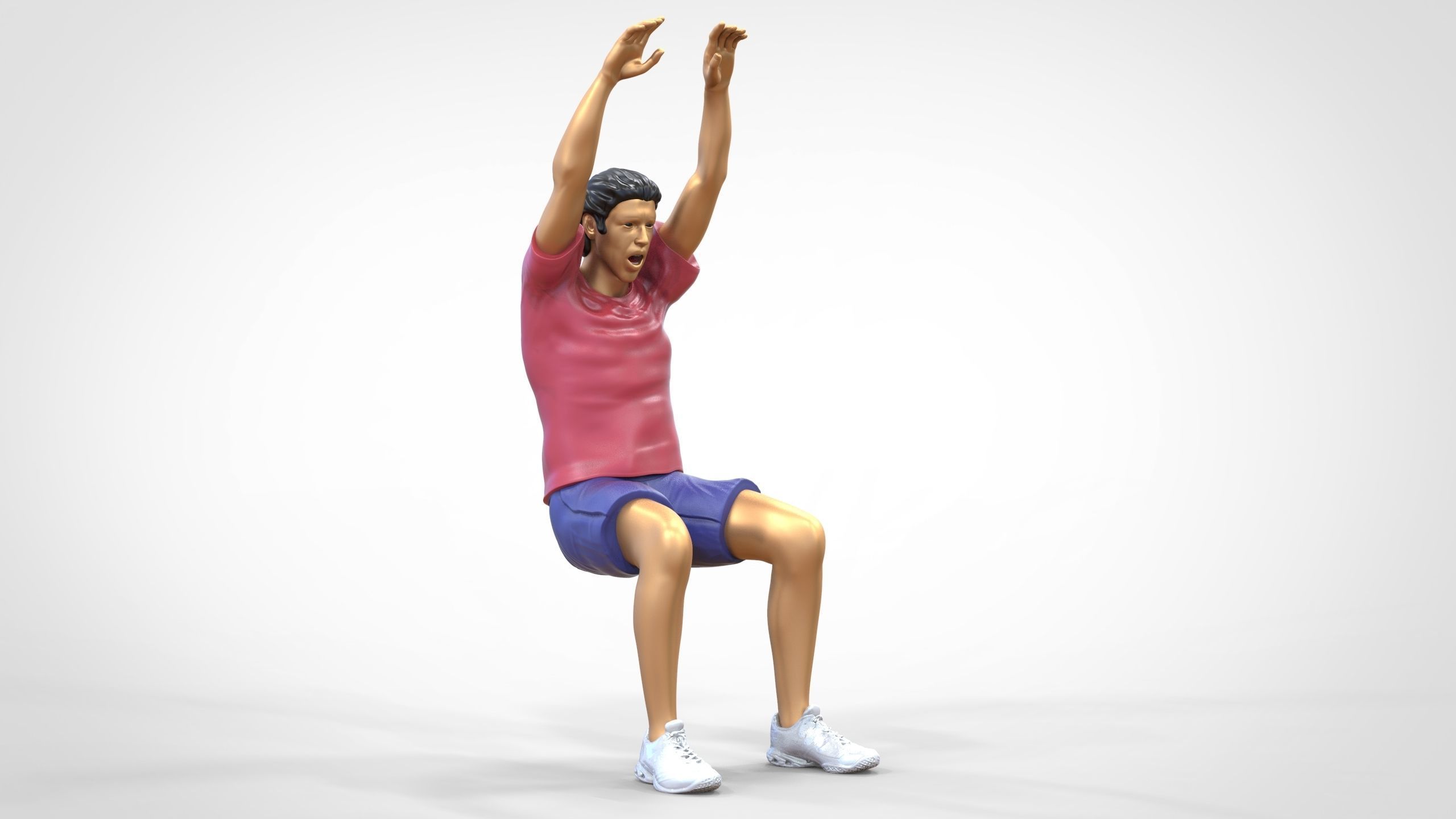 N7 Football fan waving in stadium  3D print model_34