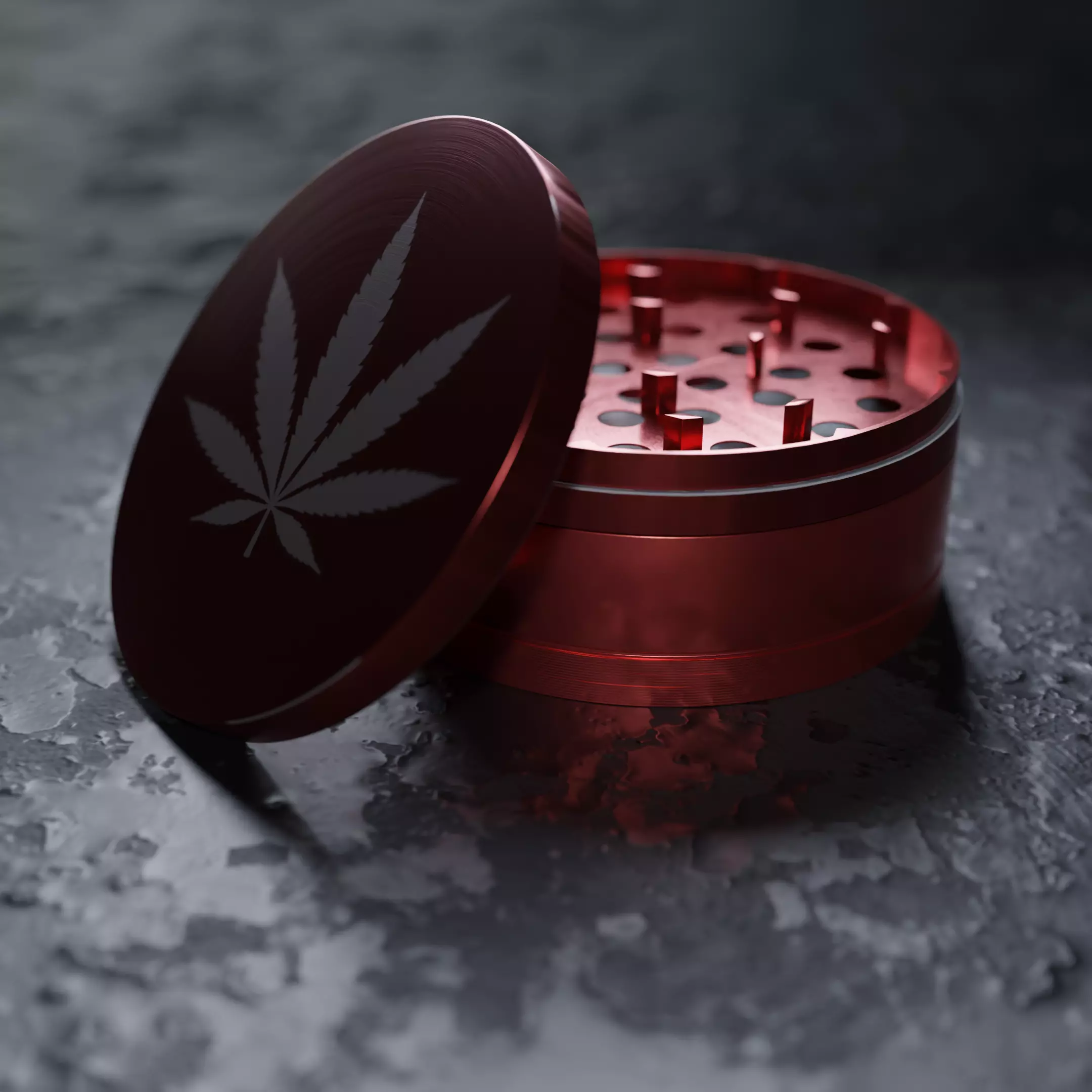 Grinder 3 piece Low-poly 3D model