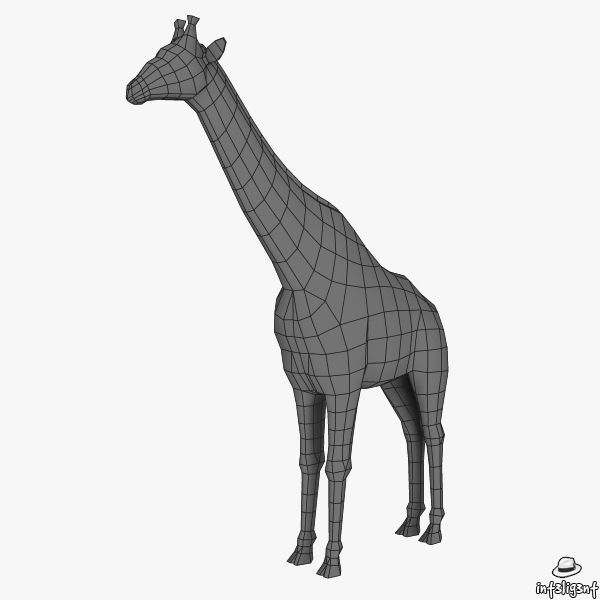 Giraffe Low-poly 3D model_4