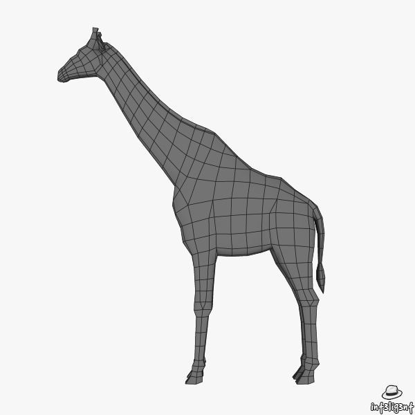 Giraffe Low-poly 3D model_5