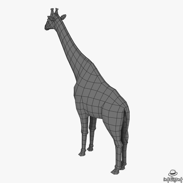 Giraffe Low-poly 3D model_6