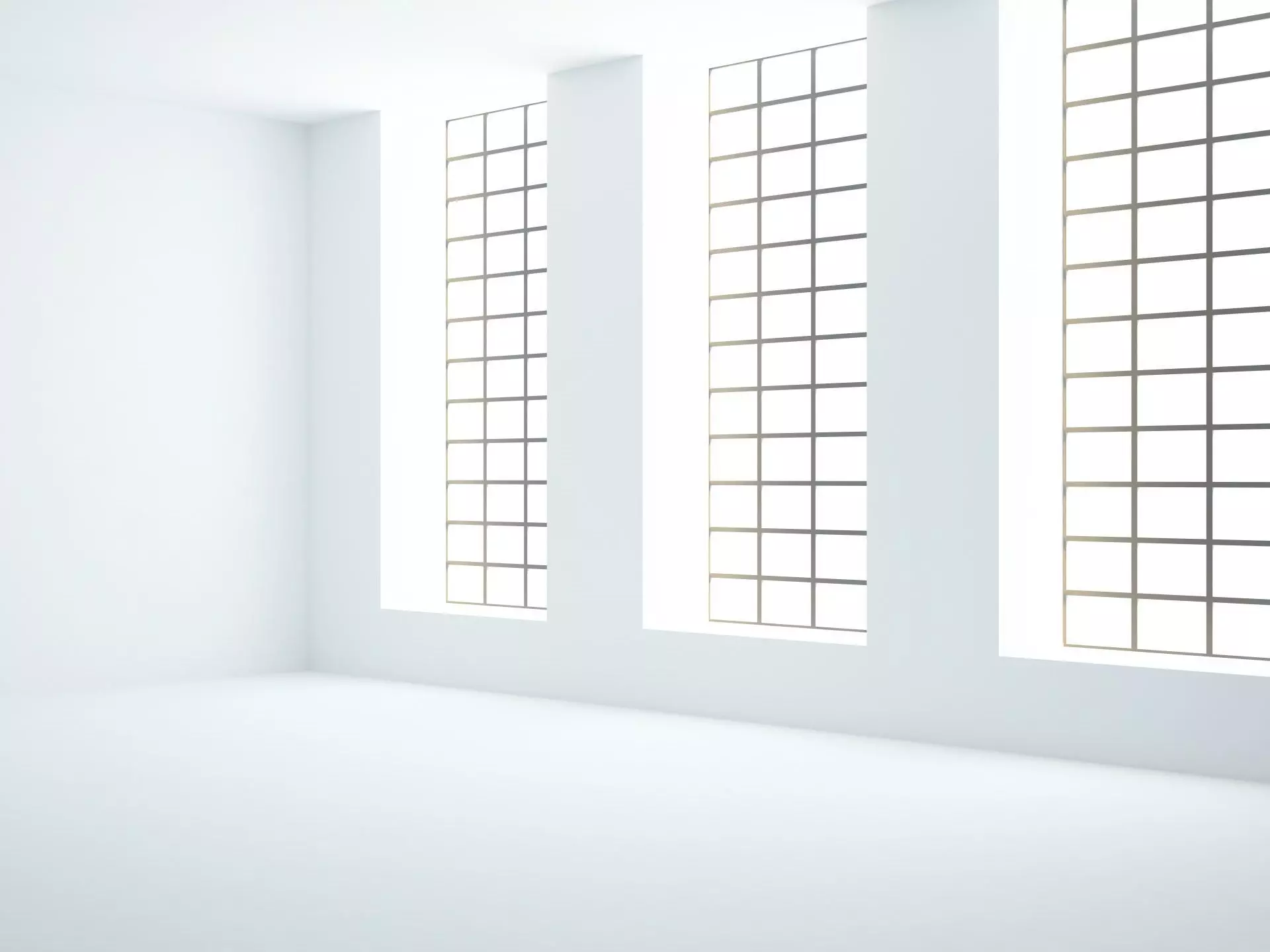 Ready to render and decorate interior high ceiling loft room 3D model_0