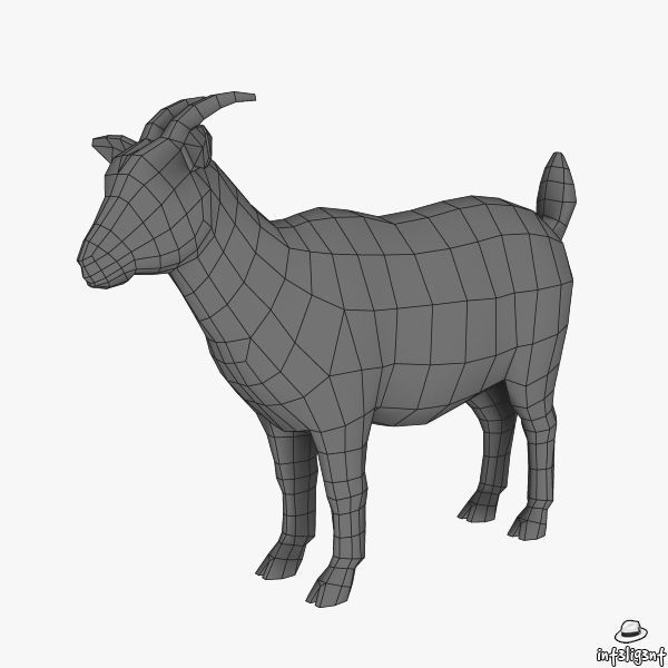 Goat 3D Low-poly 3D model_4